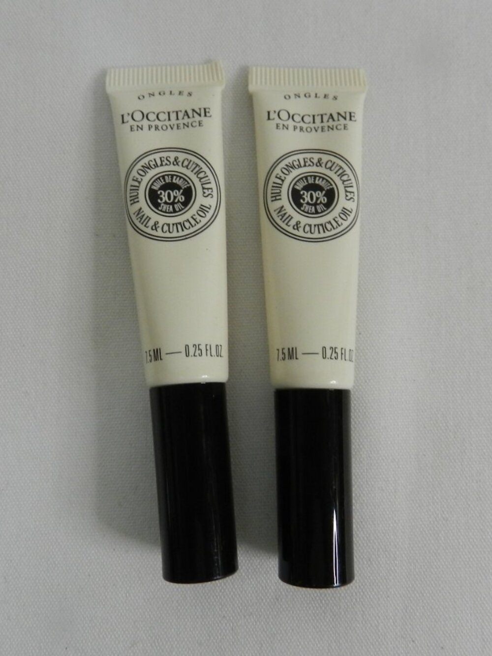 L' Occitane Shea Nail & Cuticle Oil 7.5 ml - 0.25 oz made in France Set 2 NEW